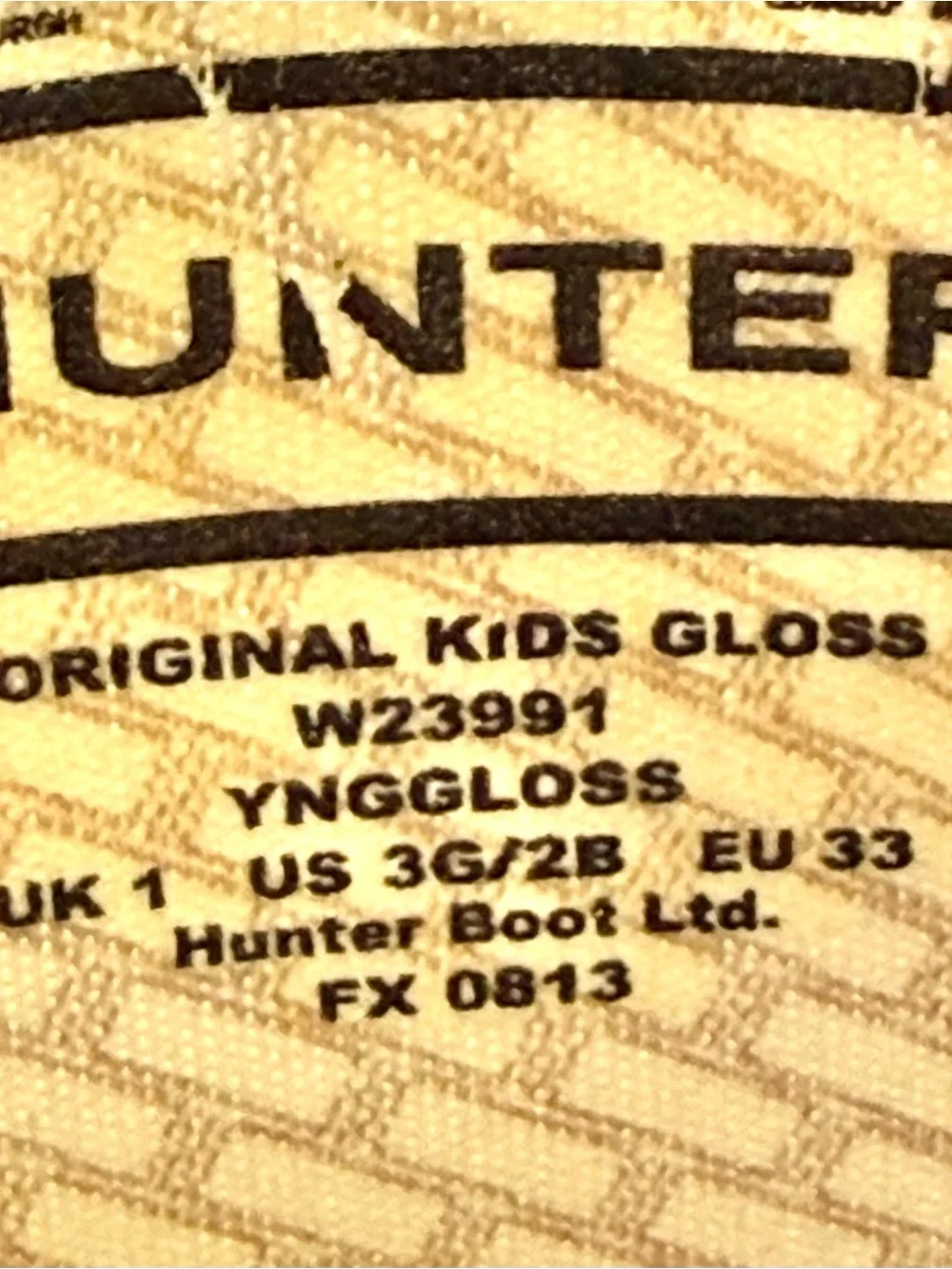 Hunter Black Original Kids Gloss unisex 2B / 3G